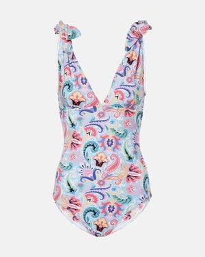 Etro Paisley-Print Swimsuit - White