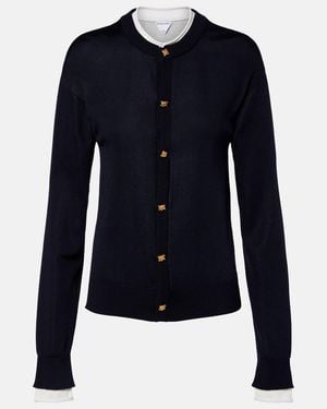 Bottega Veneta Cardigan Aus Seide - Blau