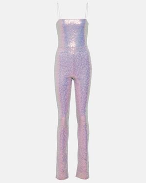 ROTATE BIRGER CHRISTENSEN Sequined Jumpsuit - Purple