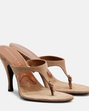 Herbert Levine Kiss And Tell 100 Suede Mules - Brown