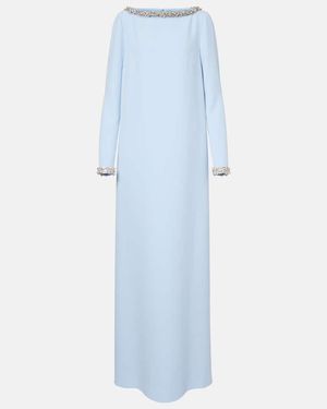 Safiyaa Naimal Embellished Caped Gown - Blue