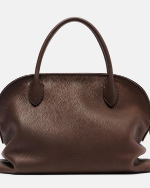 The Row Agnes 12 Medium Leather Tote Bag - Brown