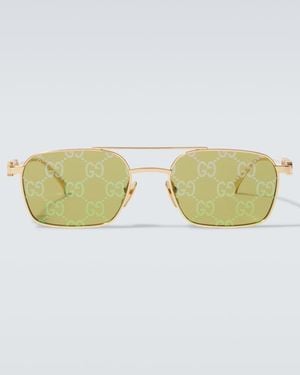 Gucci Gg Rectangular Sunglasses - Green