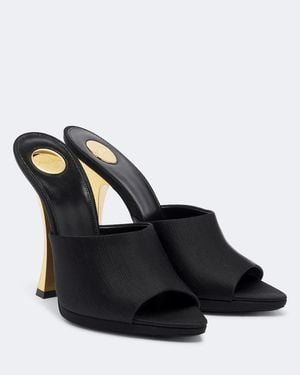 Saint Laurent Leon Satin Mules - Black