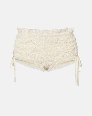 Isabel Marant Yeliz Crochet Cotton Micro Shorts - White
