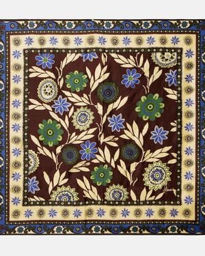 ALÉMAIS Floral Silk Satin Scarf - Metallic