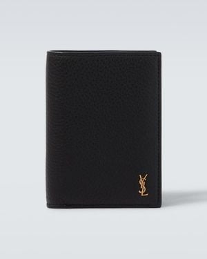 Saint Laurent Cartera Cassandre Tiny De Piel - Negro