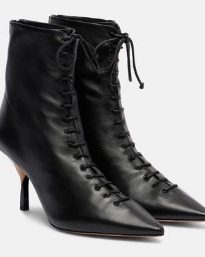 Jacquemus Ankle Boots Aus Leder - Schwarz