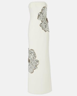 Rebecca Vallance Layana Strapless Embellished Gown - White