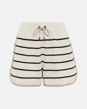 Brunello Cucinelli Striped Cotton Shorts - White