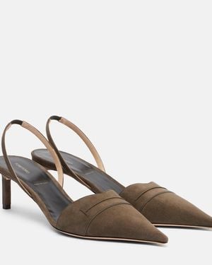 Tom Ford Eva 55 Suede Slingback Court Shoes - Brown