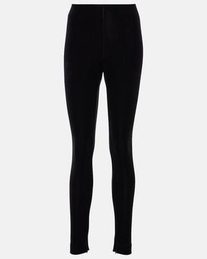 Wardrobe NYC High-Rise Velvet Leggings - Black