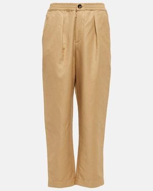 Marni Cropped High-Rise Straight Pants - Natural