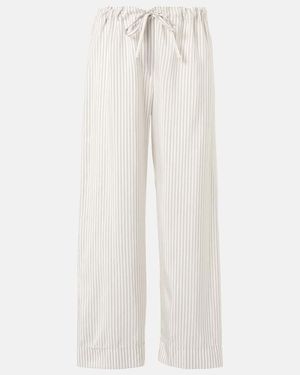 The Row Yayah Striped Silk Wide-Leg Trousers - White