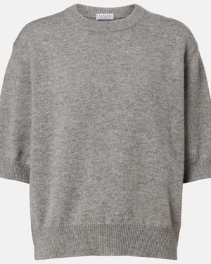 Brunello Cucinelli Pull Monili En Cachemire - Gris