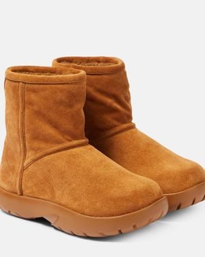Bottega Veneta Snap Suede Ankle Boot - Brown