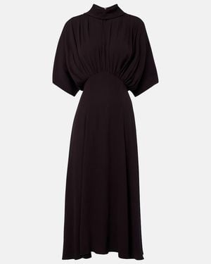 Agnona Gathered Midi Dress - Black
