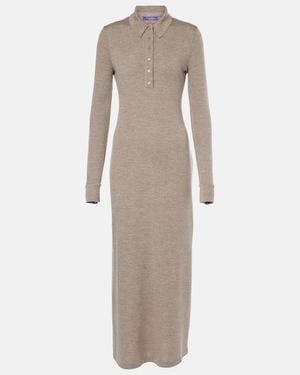 Ralph Lauren Wool Jersey Polo Dress - Natural