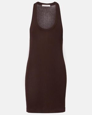 Lemaire Ribbed Crepe Minidress - Brown