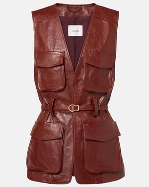 Dorothee Schumacher Broken Shine Leather Vest - Red