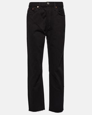RE/DONE '70S Stove Pipe Straight Jeans - Black