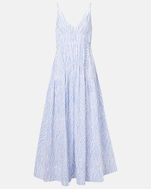 Proenza Schouler Label Michelyn Printed Cotton-Blend Maxi Dress - Blue