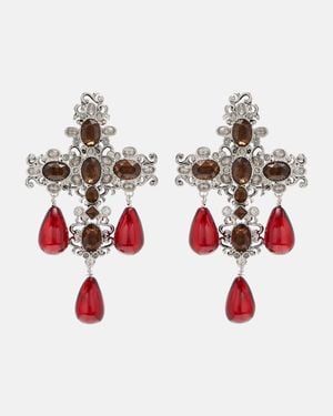 Saint Laurent Orecchini A Clip Cross - Rosso
