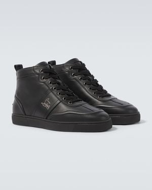 Christian Louboutin Retero Leather High-Top Trainers - Black
