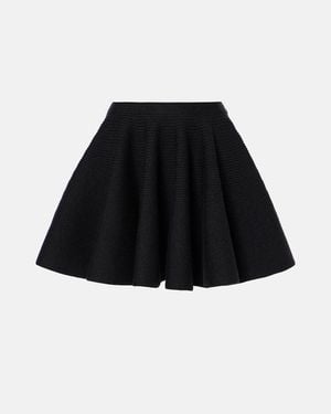Alaïa Wool-Blend Miniskirt - Black
