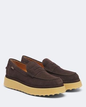 Tod's Suede Platform Loafers - Brown