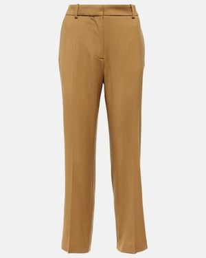 JOSEPH Eliston Wool Gabardine Straight Trousers - Natural