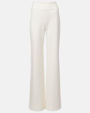 Veronica Beard Kalinda High-Rise Wide-Leg Pants - White