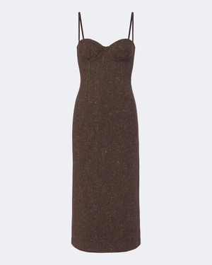 Ralph Lauren Midikleid Jocey Aus Einem Wollgemisch - Braun