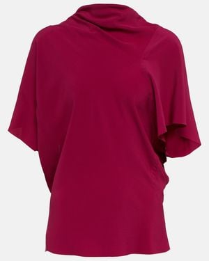 Rick Owens Asymmetrical Silk-blend Top - Red