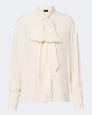 Etro Blusa De Georgette Jacquard - Neutro