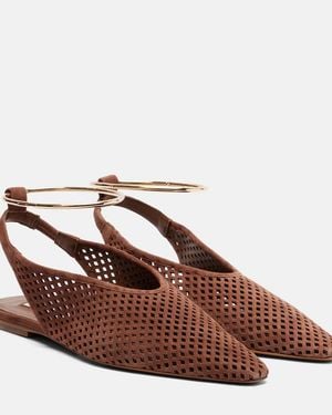 Jil Sander Slingback-Ballerinas Aus Veloursleder - Braun