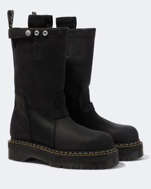 Rick Owens X Dr Martens Drkshdw Plateau-Stiefel Quad - Schwarz