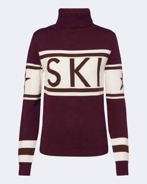 Perfect Moment Rollkragenpullover Schild Aus Wolle - Rot
