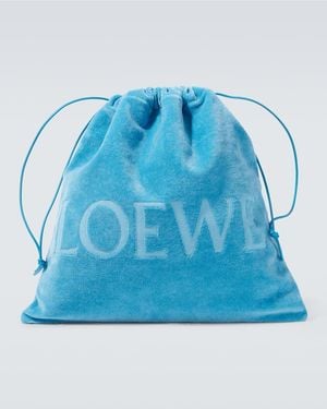 Loewe Paula's Ibiza Etui Medium Aus Frottee - Blau