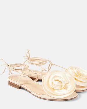 Magda Butrym Floral Leather Sandals - Natural
