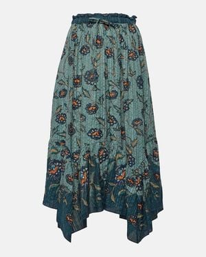 Ulla Johnson Alice Asymmetric Cotton-Blend Midi Skirt - Green