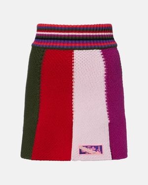 PUCCI Striped Wool-Blend Miniskirt - Red