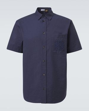 Loewe Paula's Ibiza Anagram Cotton-Blend Shirt - Blue