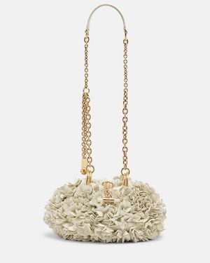 Chloé Plisse Floral Leather Shoulder Bag - Metallic