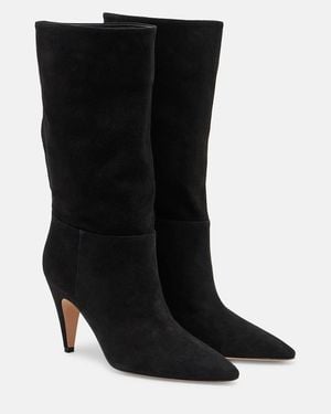 Gianvito Rossi Elise Suede Mid-Calf Boots - Black