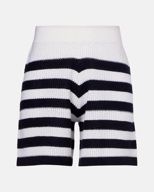 Jardin Des Orangers Striped Cashmere Shorts - Blue
