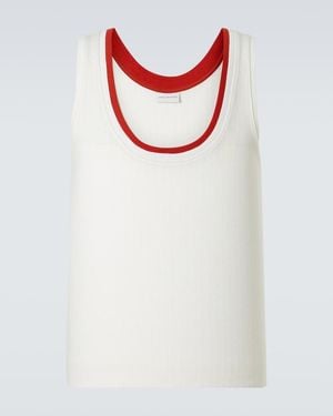 Dries Van Noten Pointelle Cotton Tank Top - White