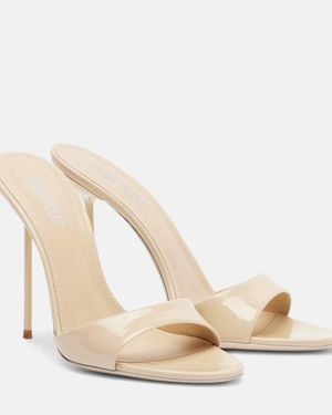 Paris Texas Lidia 105 Patent Leather Mules - Natural