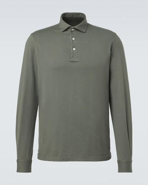 Fedeli Cotton Pique Polo Shirt - Green