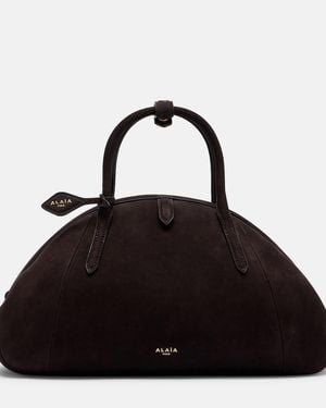 Alaïa Henkeltasche Purse Small Aus Veloursleder - Schwarz